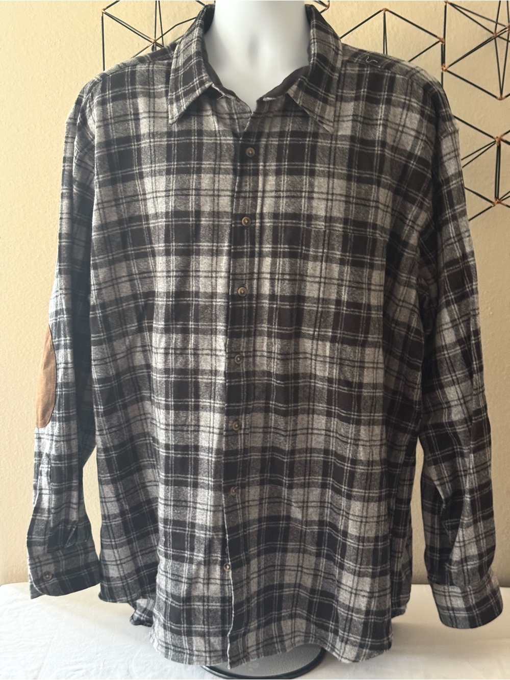 PENDLETON Flannel Trail Shirt - Virgin Wool - Black Gray Tartan Plaid Men's XXL